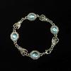 Bat Jewelry Bracelet Alloy Silver And Blue Glass Beads For Women And Men Gift