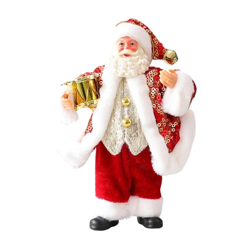  Decorative Resin Statue Carved Santa Figure for Years Round Holiday Decorations and Display Desk Ornament