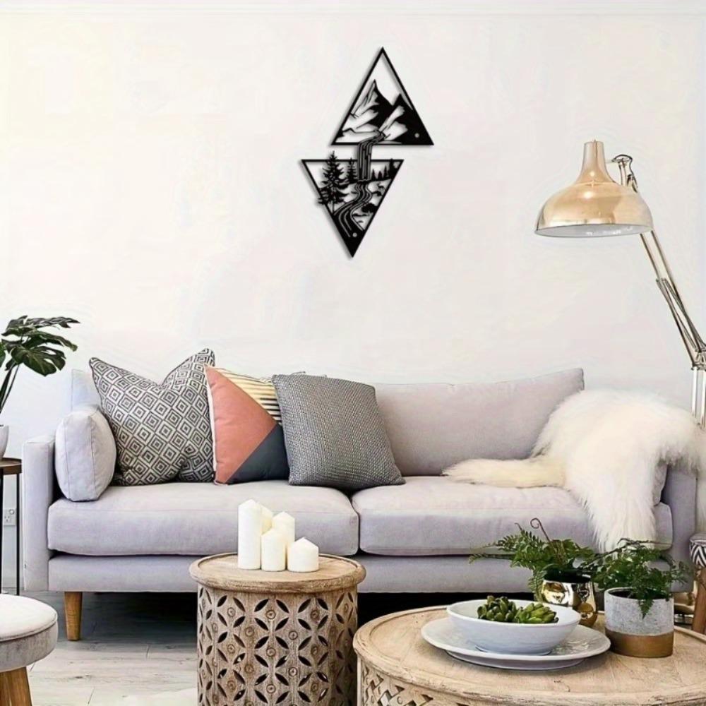 Berg Metall Wandkunst Rustikale Landschaftsskulptur Wohnzimmer Dekor Geschenk