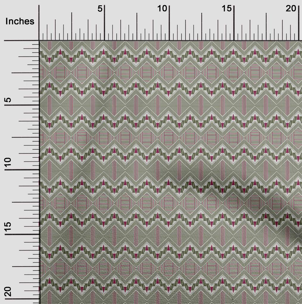 oneOone Cotton Flex Fabric Chevron & Triangle Geometric A  Printed Craft Fabric BTY 40 Inch