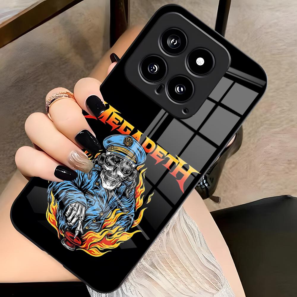 Rock Megadeth Music Phone Case For Xiaomi 15 Redmi Note 14 13 12 11 T Lite Ultra Pro ProPlus 12 10 C 5G Glass Cover