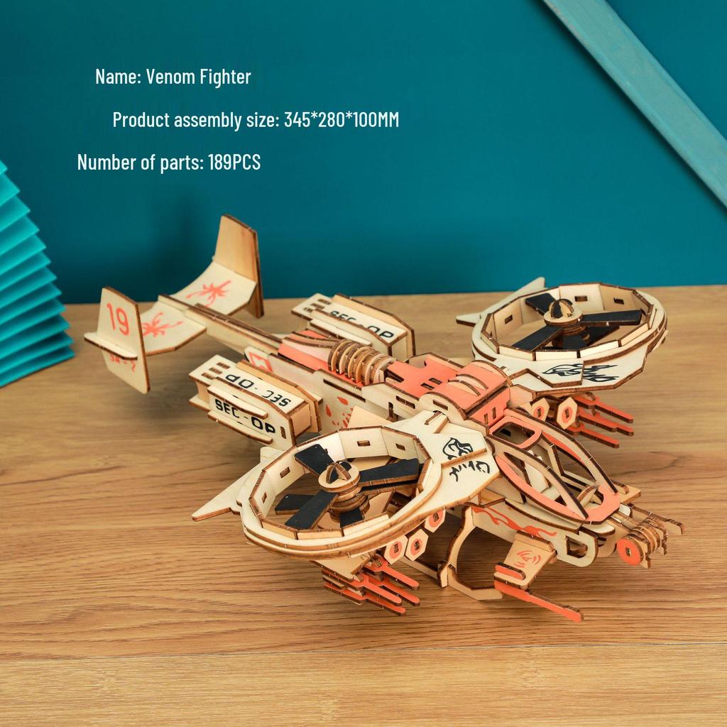 3D Wooden Fighter Bomber & Warship Puzzle Toy for Kids