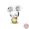 Fit Charms Fororiginal Bracelets Animal Series Flower Rabbit Holding Heart 100%Copper Jewelry Making For Women Gift