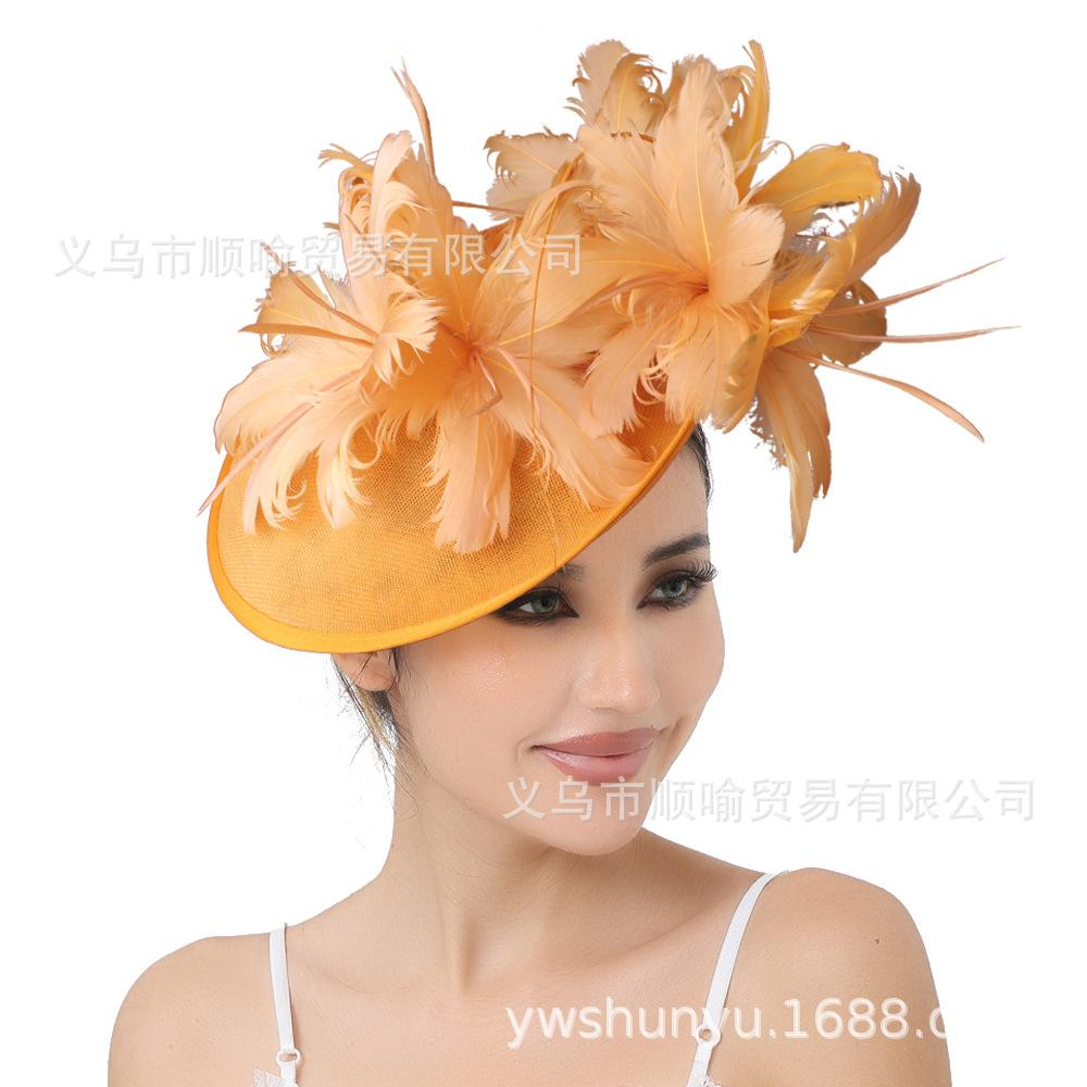 

Aristocratic Temperament, Horse Racing Festival, Feather Top Hat, Socialite Family Will Party, Hair Accessories, Dress, Headgear, Hat Style золотой