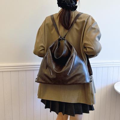 Fashion Large-capacity Bag Women's Autumn and Winter New Shoulder Bag Design Sense Commuter Messenger Bag Backpack