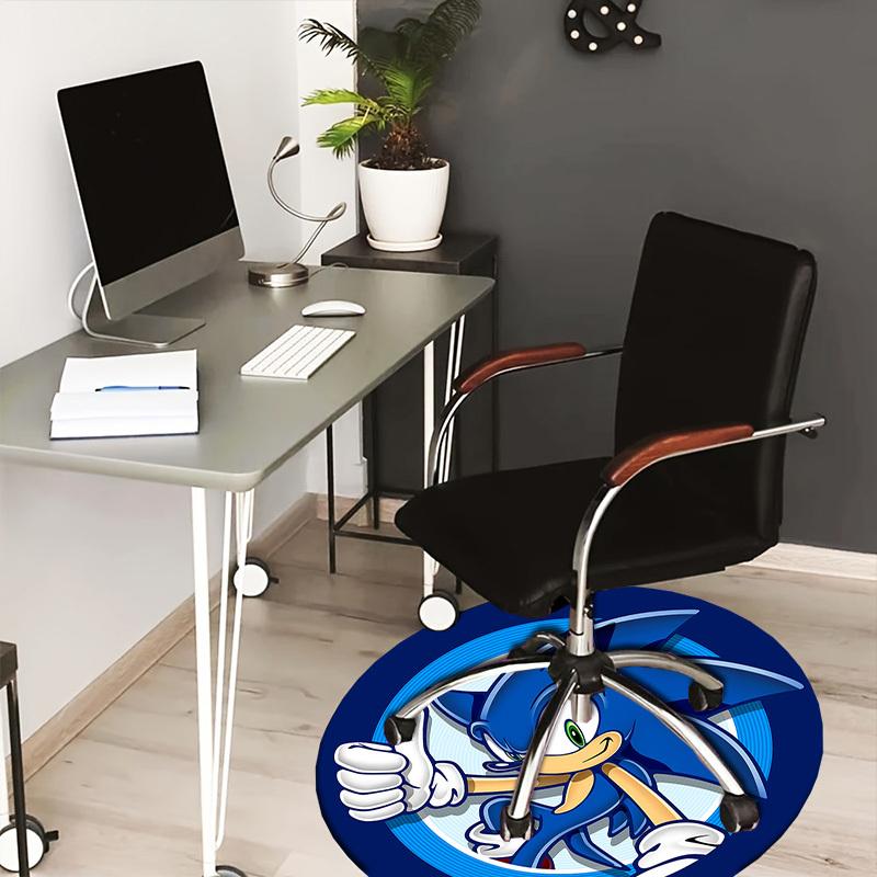 

1pc Sonic the Hedgehog Round carpet, Made of Polyester,Perfect for Decorating Office Chairs, Living Rooms,fplt081 80cm by 80cm