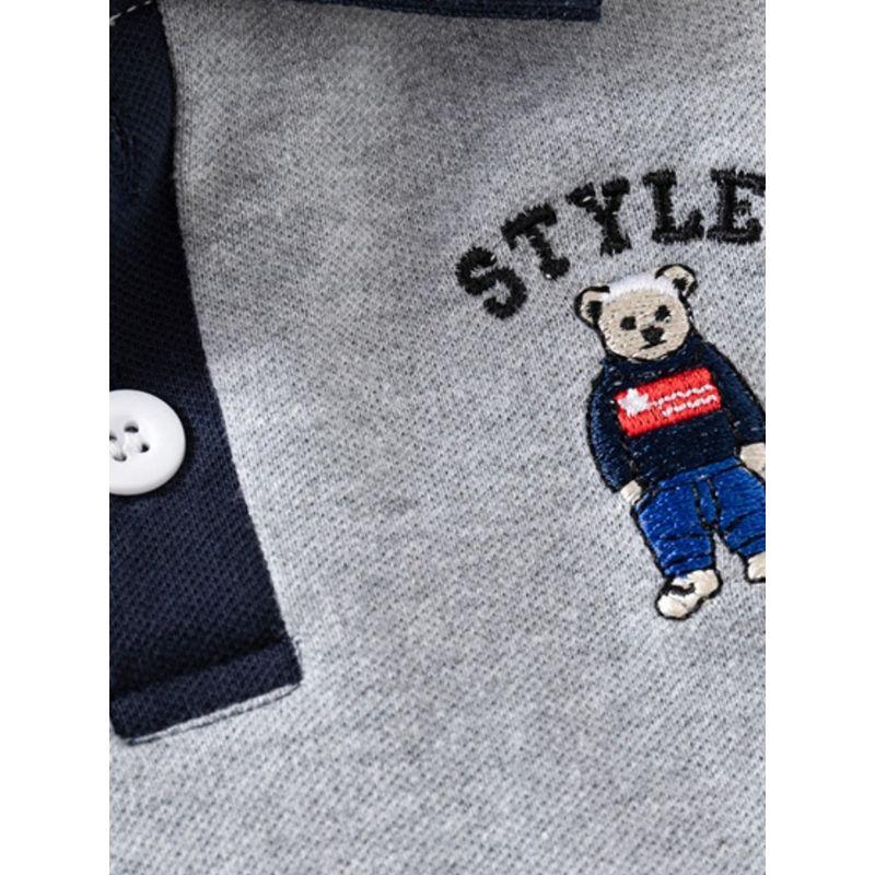 Summer Children's Clothing Boys' Collared Short-Sleeve T-Shirt Boys' Raglan Sleeve Polo Shirt Children's Half-Sleeve Bear Top Thin Style