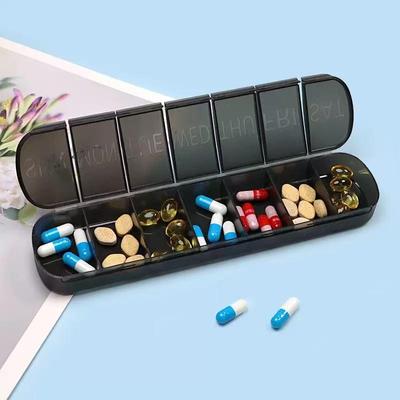 Portable Dustproof 7-Day Pill Box, Sealed Seven-Compartment Medicine Organizer with Large Capacity