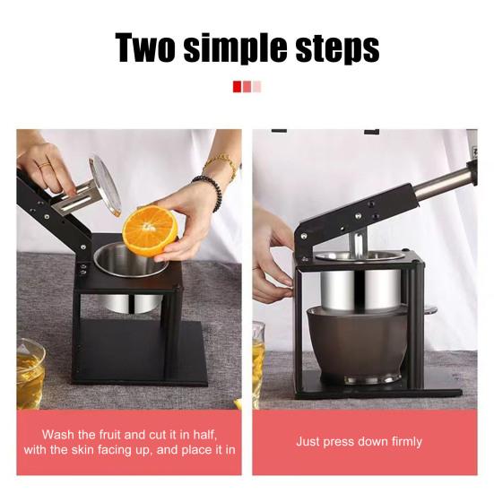 Stainless Steel Manual Juicer & Vegetable Press 2-in-1 Hand Press Juicer for Lemon Citrus Juice & Potato Pumpkin Puree Effortless Lever Operation