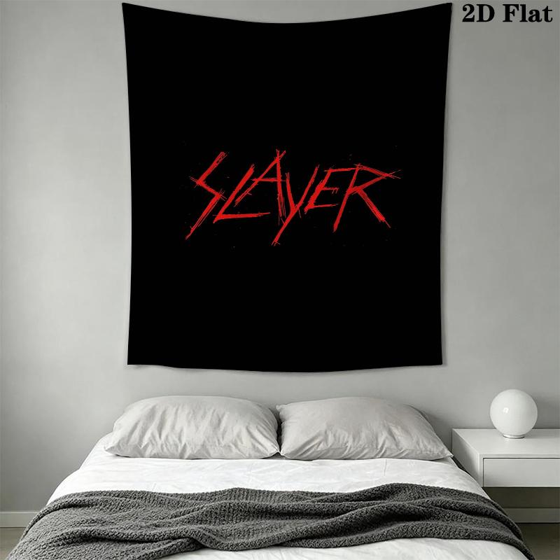 Slayer Wall Tapestry Aesthetic Wall Hanging Printed Fabric Blanket Decorative Tapestries for Bedroom Living Room Home Decor