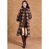 Women's Elegant Vintage Plaid Wool Blend Mid-Length Coat