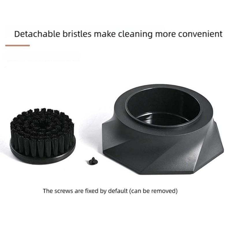 Coffee Tamper Cleaner Tool with Nylon Bristles and Anti Skid Plastic Base Suitable for Coffee Equipment Maintenance