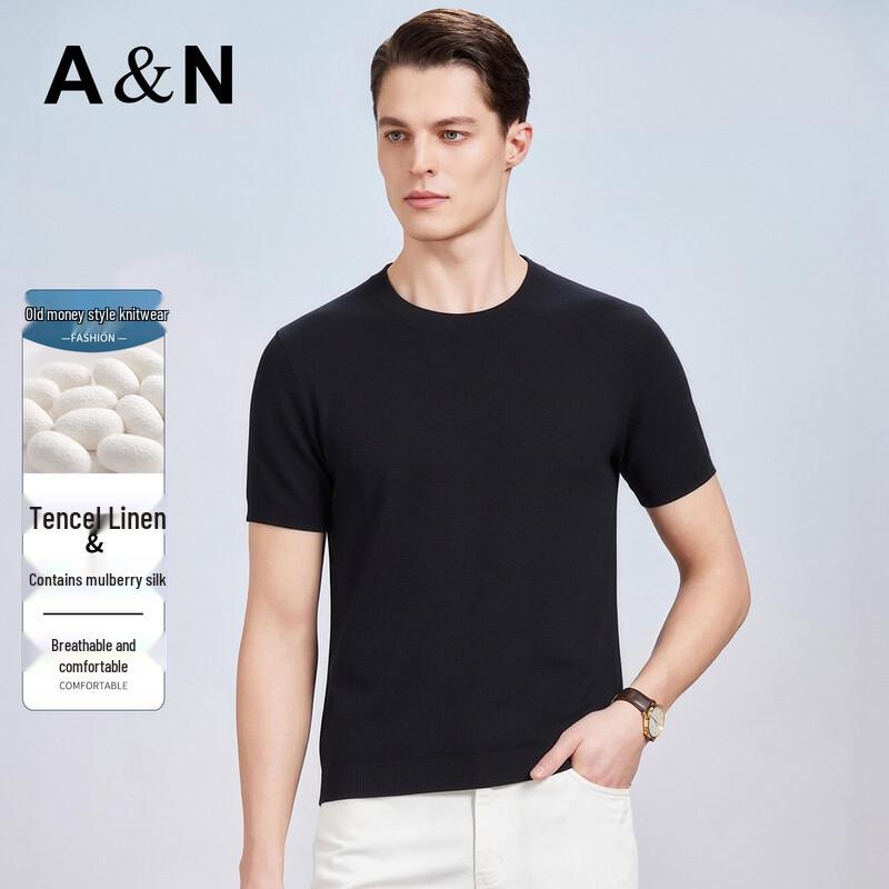 Antonio Men's Silk & Linen Blend Knit T-Shirt