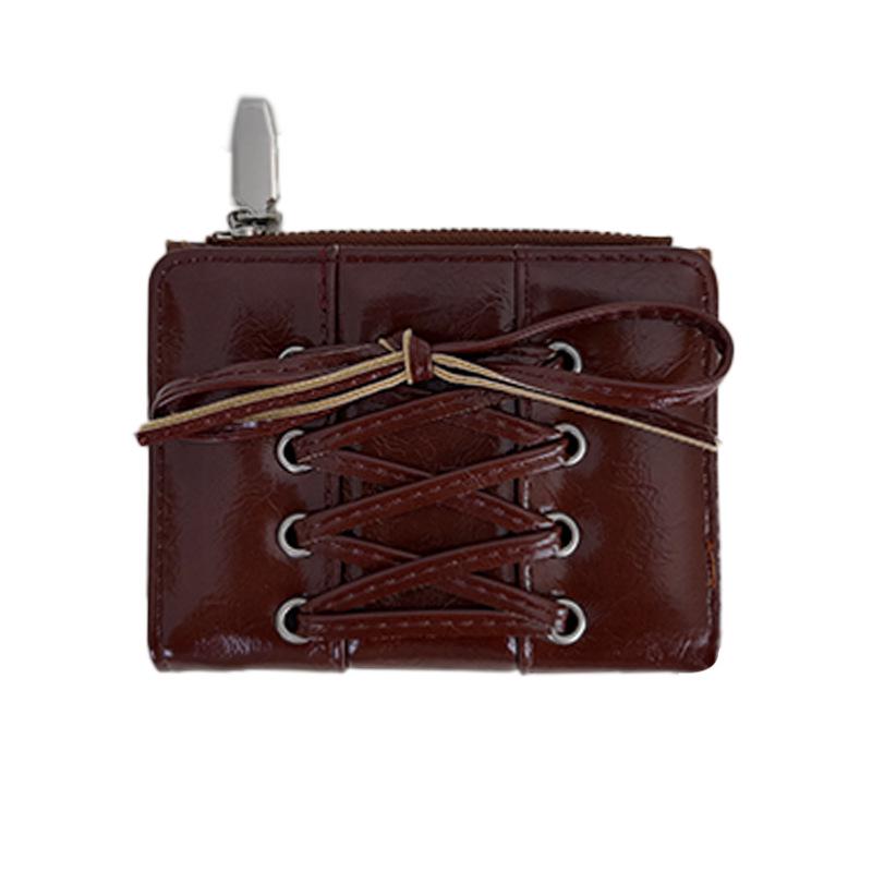 Korean Style Lace-up Bowknot Women's Short Wallet - Cute & Versatile Girly Coin Purse