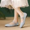 Women Ballet Shoes Buckle Soft Sole Single Shoes 2026 Elegant Ladies Fashion Designer Square Toe Mary Jane Flats Shoes Size 44