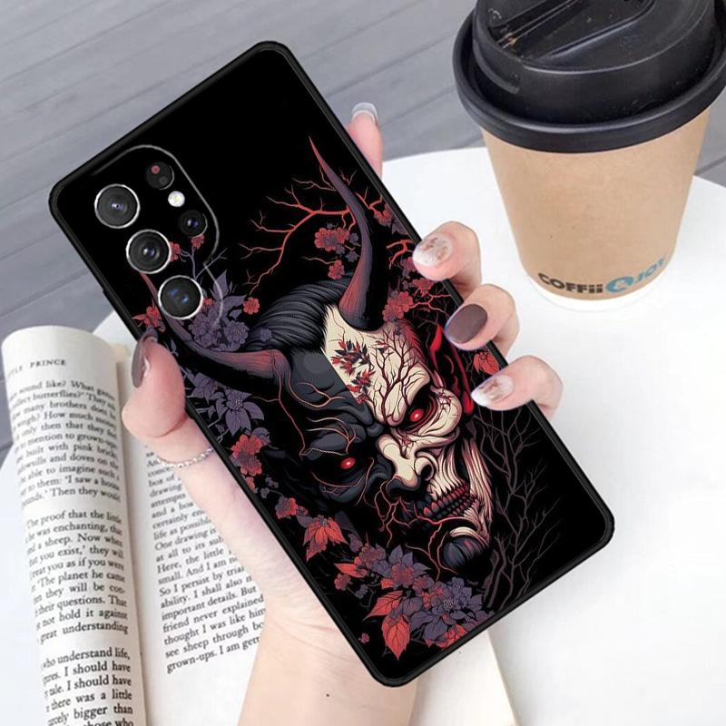 Oni Hannya Demon Mask phone case Cover For Samsung Galaxy S24 S25 Ultra S21 S22 Ultra S10E Note 10 Plus Note 20 FE S23