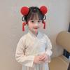 Tassel Children Wig Headband Flower Ancient Style Red Hairband Lovely Hanfu Headwear  Daily