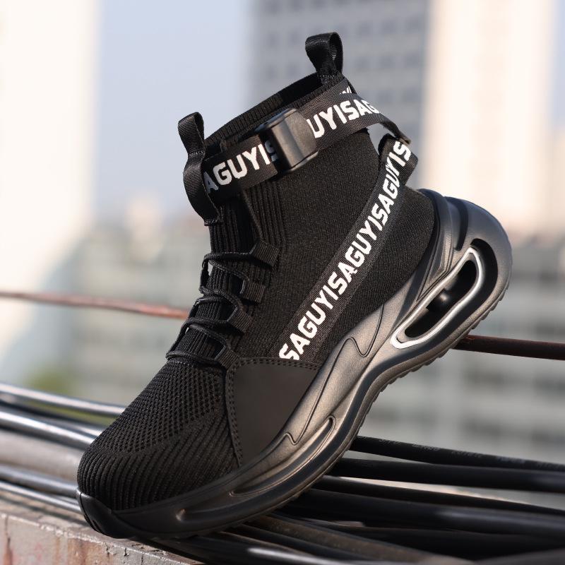 Men's Spring Steel Toe Safety Shoes - Anti-Smash & Anti-Puncture, Comfortable Fit, European Standard.