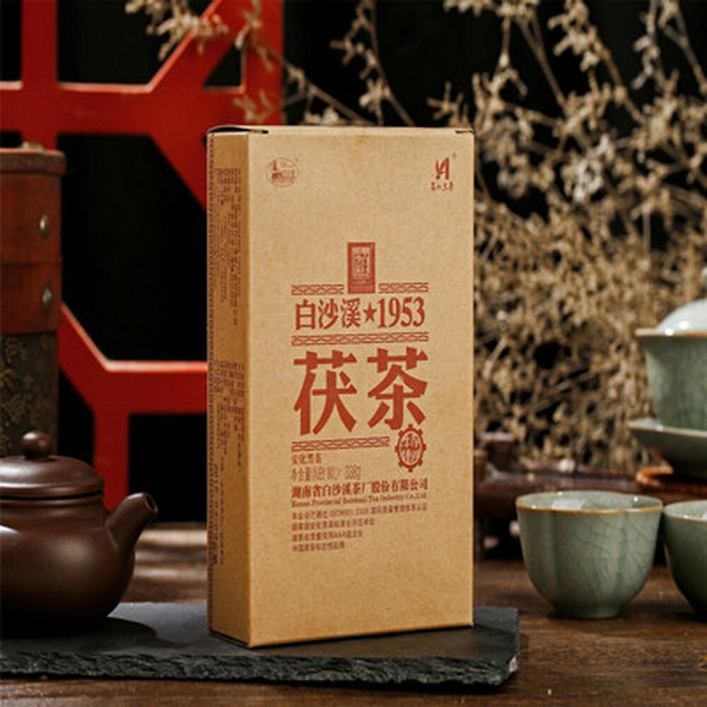 Hunan Anhua Dark Tea 338g Golden Flower Baishaxi 1953 Fucha Brick