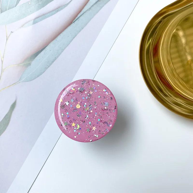 

Pop Grip 3D Finger Phone Holder Grips Tok Sockets Starry Sky Glitter Drop Glue Mobile Phone and Tablet Universal Lazy Holder розы красного