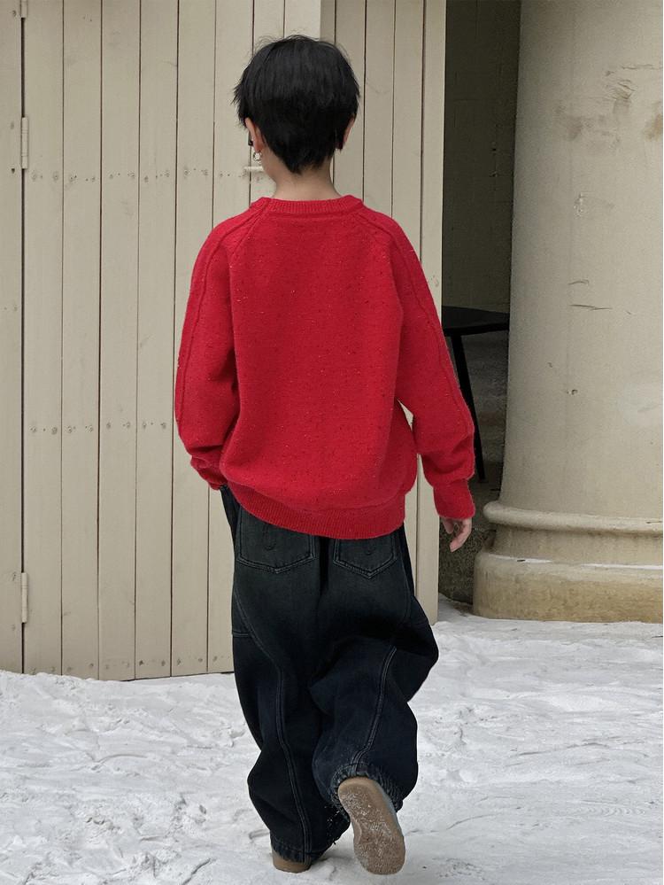 Boys' Non-Pilling Warm Knit Sweater, Korean Style, Long-Sleeved, Autumn/Winter 2025