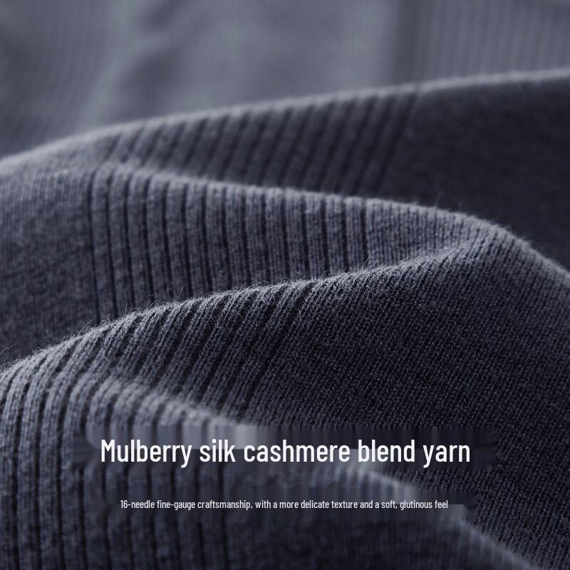 FIRS Herren Rundhals Kaschmir & Seidenmischung Strickpullover