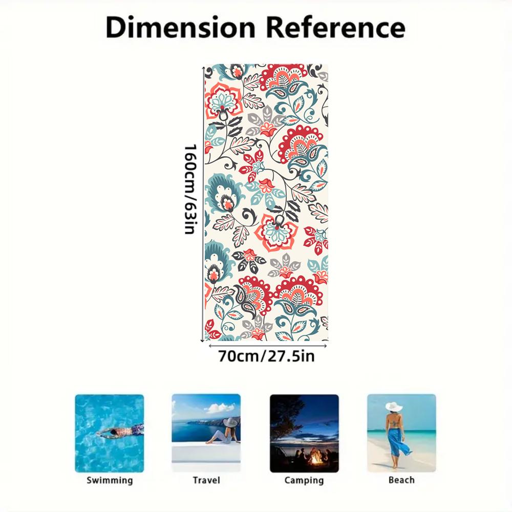 Wind Chime Flower Pattern Beach Towel Bath Towel Microfiber Soft Suitable for Beach and Seaside Easy To Clean, Comfortable Care