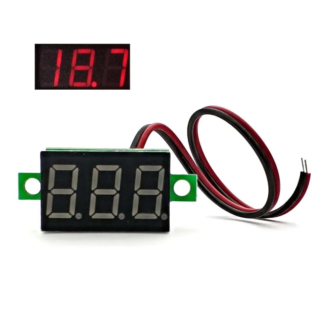 

Міні 0,36 дюйма DC 4-30V Вольтметр Червоний Синій Зелений 2 дроти 3 розряди LED Мотоциклетний Цифровий Вольтметр Тестер Цифровий Дисплей Метр червоний
