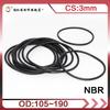 CS 2.2/2.5/3mm OD6-180mm NBR O-Ring Nitrile Rubber O-Ring Sealing Seal Gasket Ring Seal Waterproof, Wear-resistant and Elastic