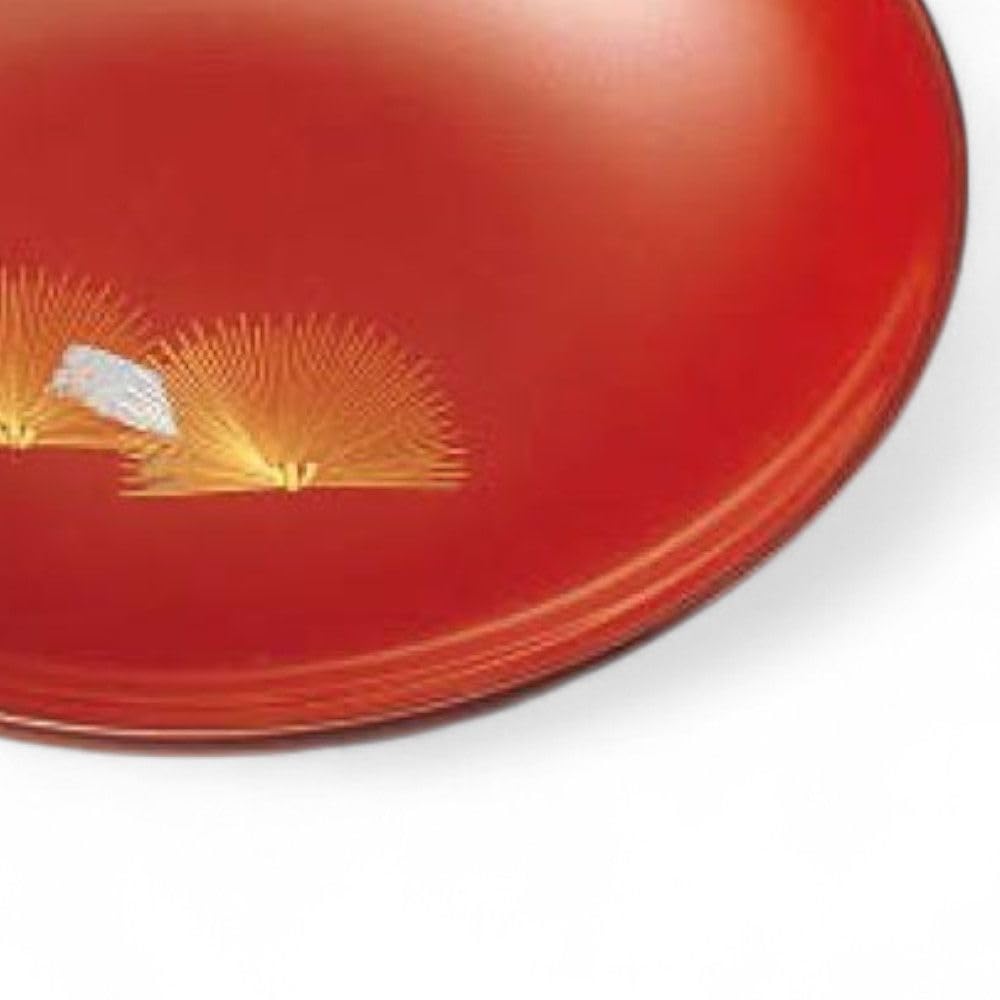 Lacquerware Plate Made in J-kitchens 5-Piece Set, Wooden, Hand-Painted, Japan, PID-530346