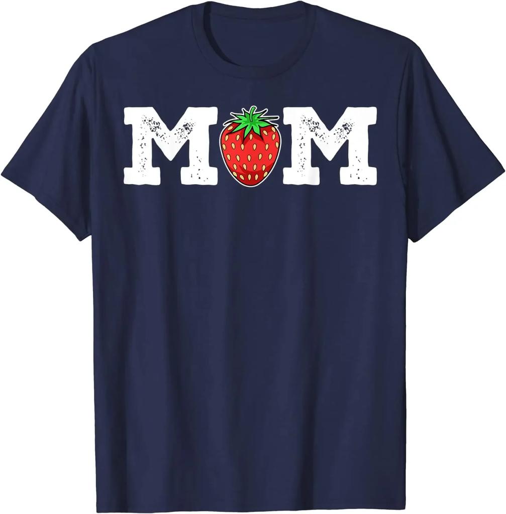 Strawberry Mom Fruit Lover Fruitarian Mother's Day Berry T-Shirt Cotton Casual Daily Four Seasons Tees Graphic T Shirts