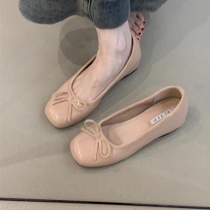 

MUKEKe туфли-лодочки с красным бантом в сказочном стиле, увеличивающие внутреннюю высоту, 2025 осень, нежные, для ношения с юбкой, с круглым носком, с открытым верхом, женские туфли 39