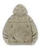 Felpa con zip oversized effetto distressed pigmentato Trillion [Kaki Chiaro]