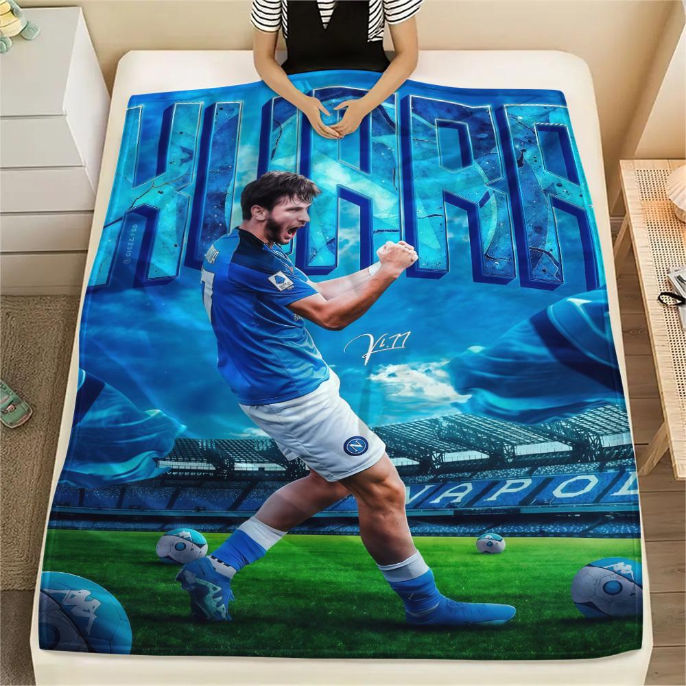 SSC Napoli Print FlAannel Blanket, High quality Comfortable for All Seasons, Home Decor, Warmth and Comfort