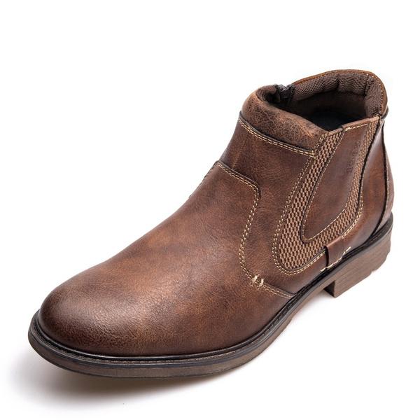 Winter Men's Casual Shoes Ankle Boots Zipper Leather Boots Vintage Martin Boots Winter Shoes Size 39-48