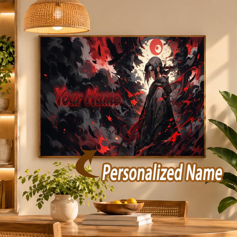 Itachi Uchiha Custom Name Diamond Painting Personalized 5D Full Drill DIY Diamond Art Home Decor