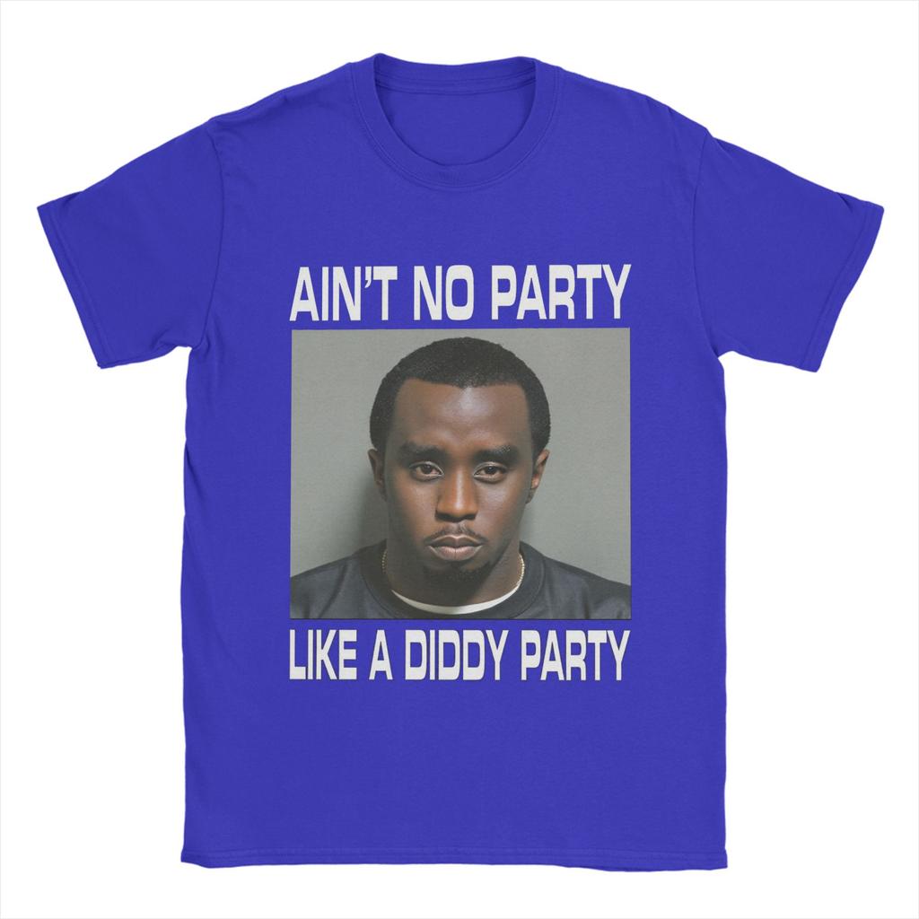 Men's Retro Aint No Party Like a Diddy Party T Shirt Clothes Funny Short Sleeve Crewneck Tee Shirt Summer T-Shirts