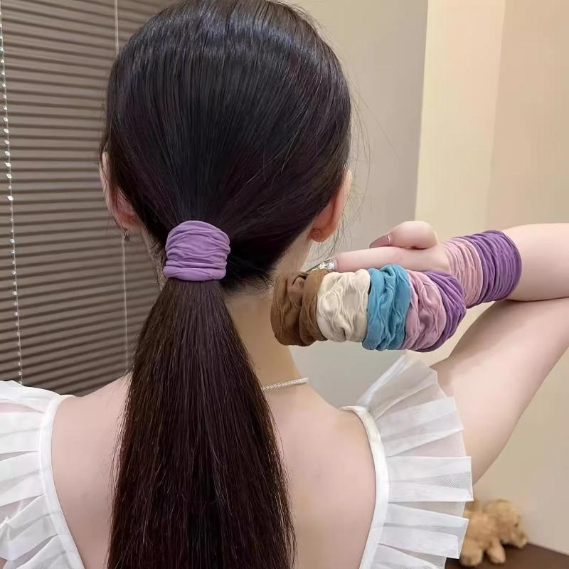 4er Set Solide Breite Haarbänder Seile Damen Pferdeschwanzhalter Haargummi Scrunchies Gummibänder Stirnband Koreanische Mode Haaraccessoires