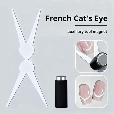 Grand Aimant pour Nail Art Oeil de Chat Français en Forme de Y Double Face Feuille de Fer Aimantée Outil Auxiliaire Oeil de Chat Combinaison d'Aimants Cylindriques