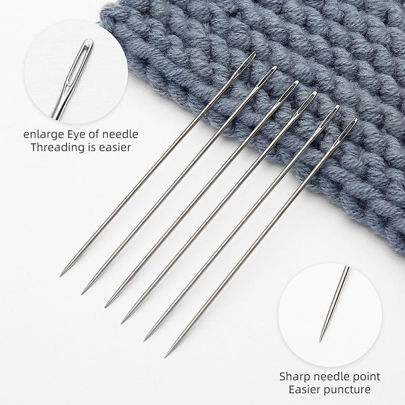 25Pcs Large Long Steel Needle Big Hole Sewing Needle Home Hand Sewing Tools Sewing Needles Set For Needlework Patches Embroidery