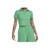 Nike Sportswear Essential Solid Logo Collar Short Sleeve Polo Shirt Women Tops Spring-Green DV7885-363