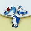 Creative Cartoon Duck Brooch with Shark Swim Ring and Slippers – Unique Animal Style Urban Accessory
