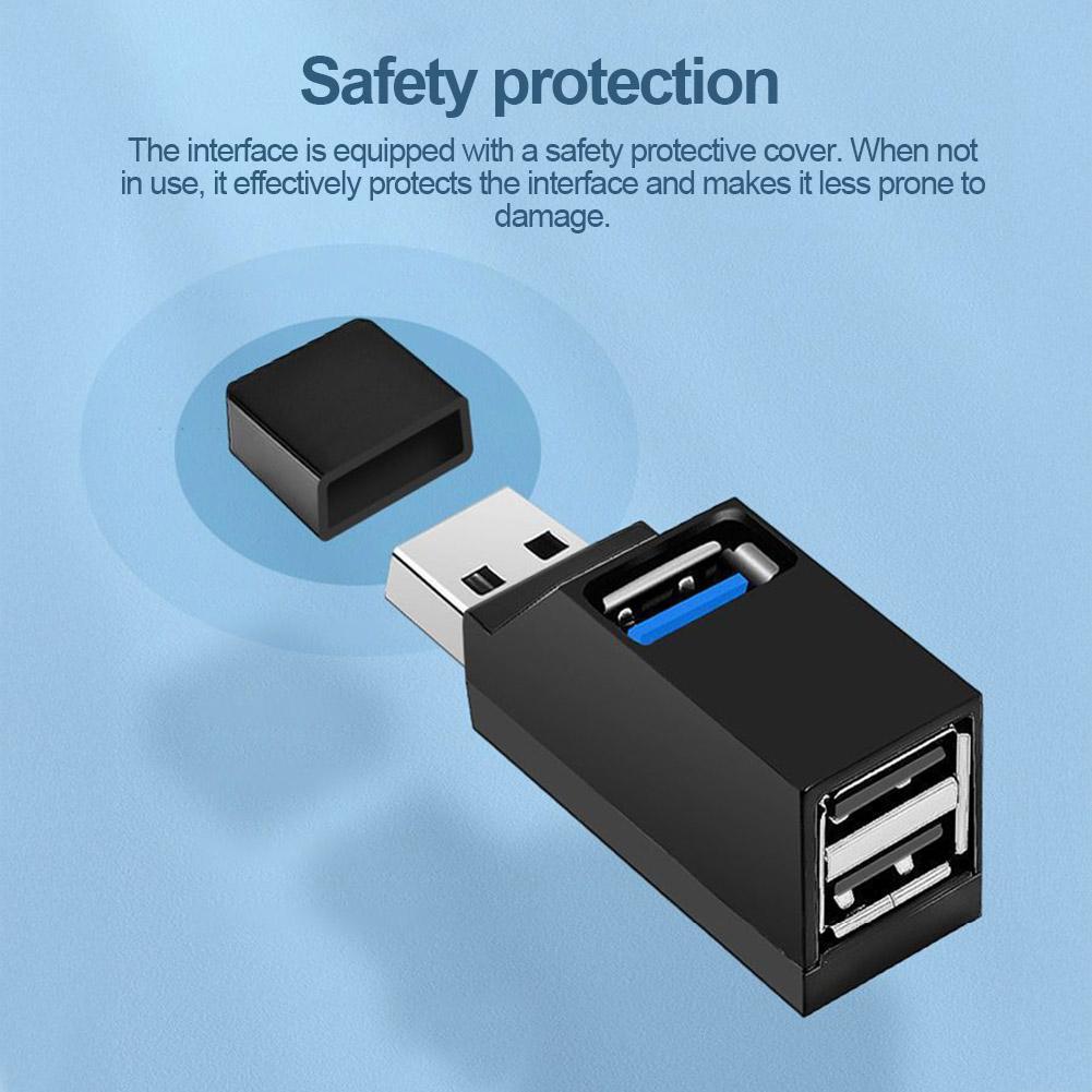 USB 3.0 Hub 4-Port Adapter - High Speed Data Transfer (5Gbps) for PC/Laptop/Mac - Compact USB Splitter for Flash Drive, Mouse