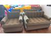 Inflatable Sofa Bed with Built-in Storage and Foldable Mat for Outdoor Camping