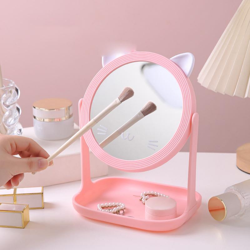 Desktop Sunflower Style Makeup Mirror For Girls Dressing Holding Jewelry Beauty Mirror For Bedroom Dormitory Dressing Mirror