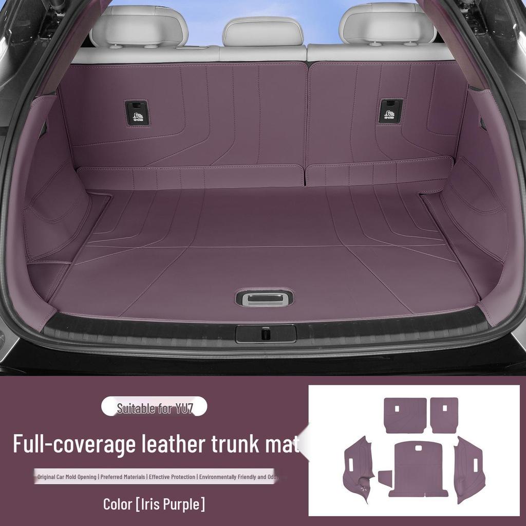 YU7 Trunk Mat: Leather, Anti-dirty, Wear-resistant, Full Coverage Tail Box Mat Accessories.