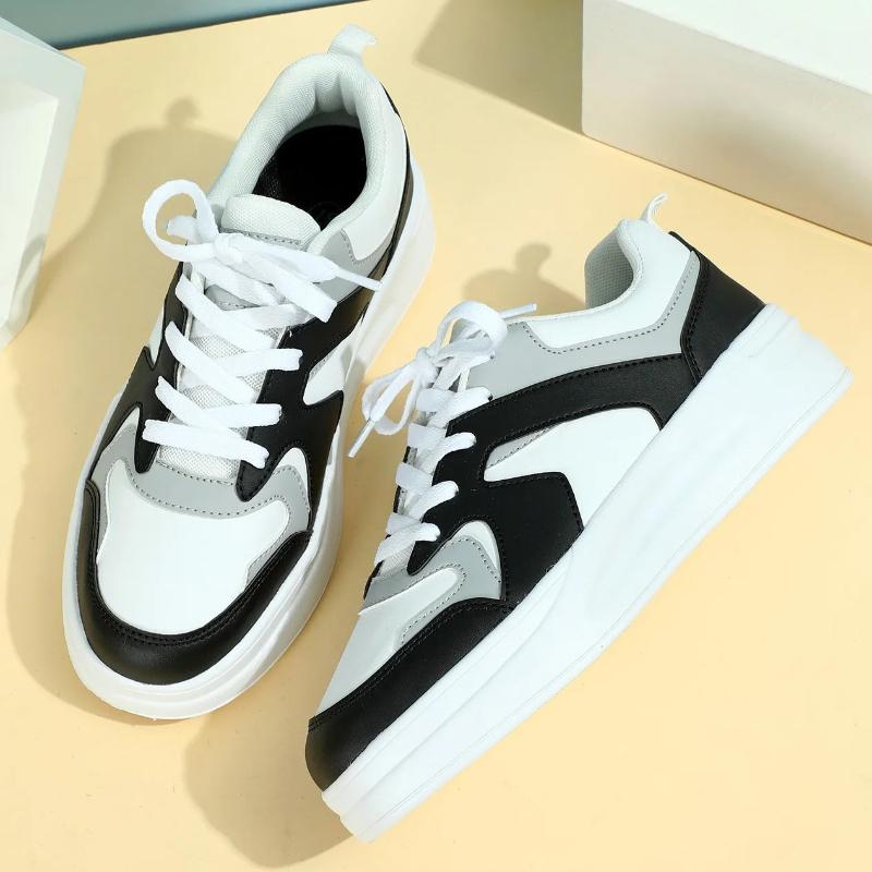 Fashion Board Shoes Ins Trendy Sneakers Women Men PU Leather Walking Shoes Casual Daily Shoes Platform Footwear Wear-resistant