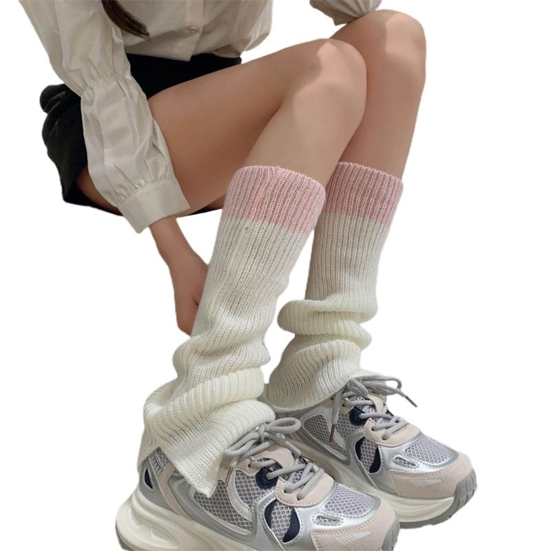 Womens Lolitas Knit Long Socks Flared Leg Warmers Harajuku Booties Socks Winter Warm Ankle Heap Socks