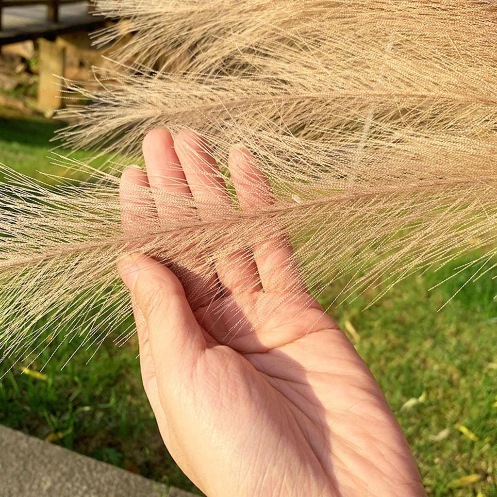 5Pcs 70cm Artificial Pampa Grass Dried Branches Stems Faux Bulrush Reed Flower For Vase