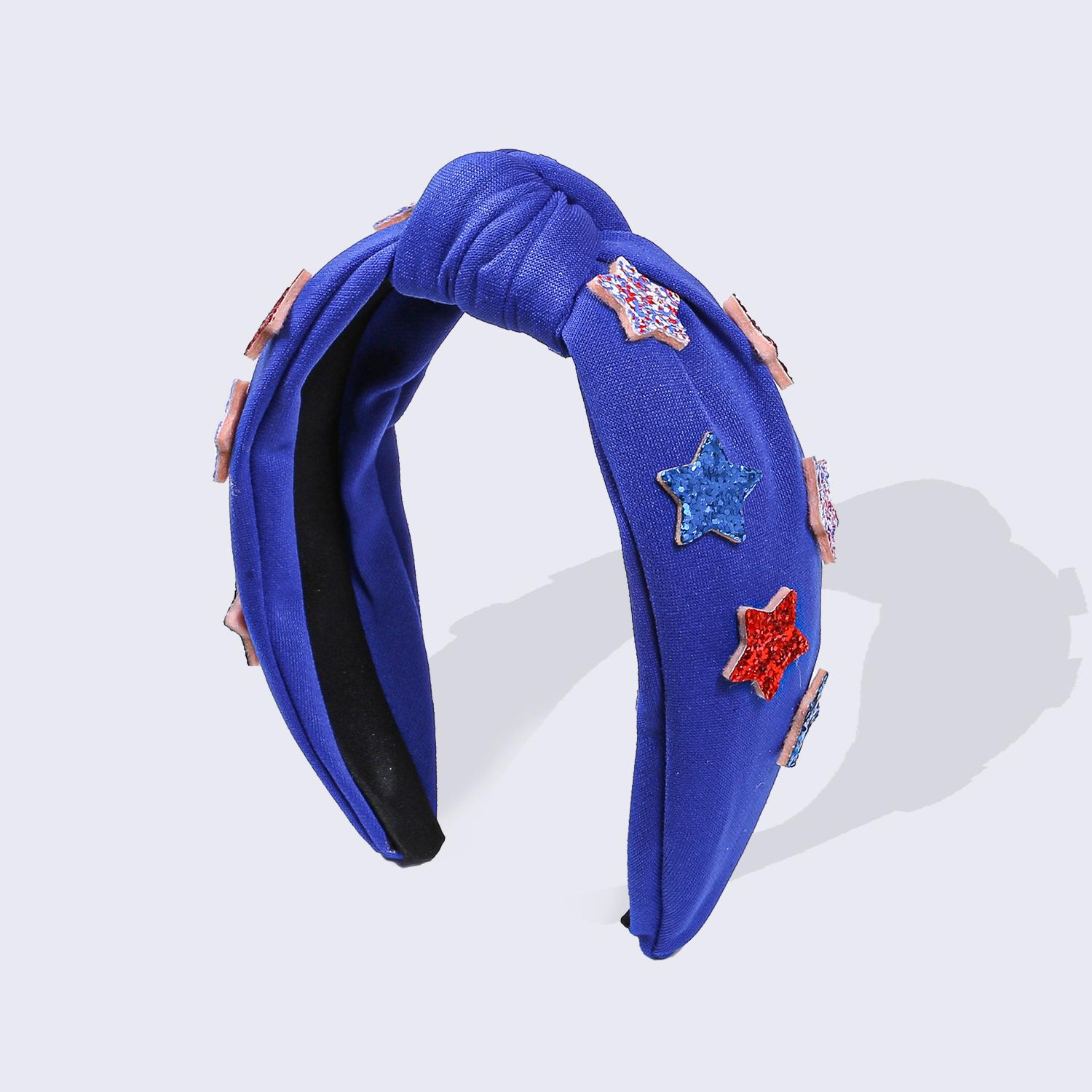 

1 шт. Повязка на голову в виде сердца ко Дню независимости США для женщин, девочек, блестящие повязки на голову со звездами, повязки для волос, повязка на голову с бантом, аксессуары для волос